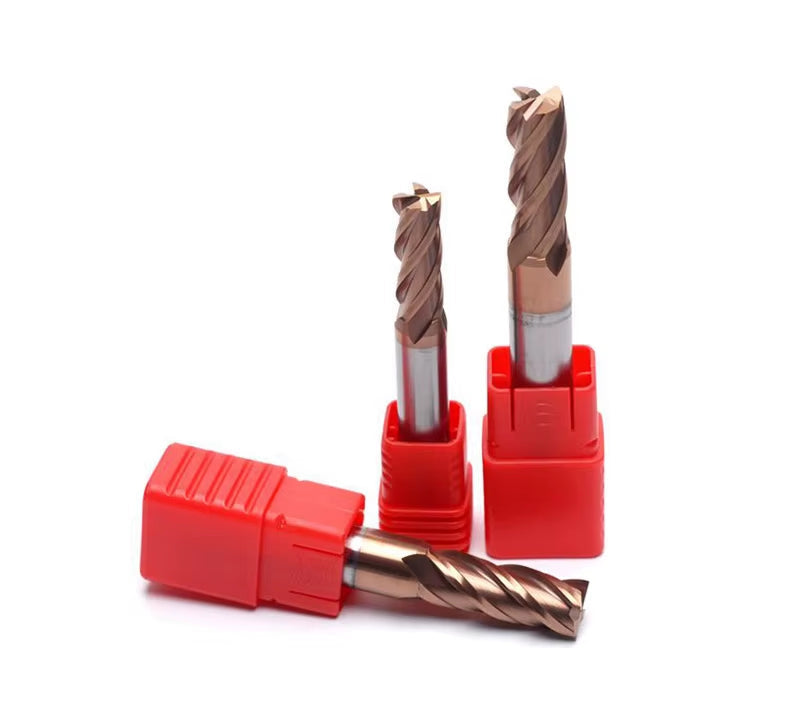 High-Performance 4-Flute Carbide End Mill for Precision Cutting of Alloy and Mold Steel - HRC55 TiAlN Coated