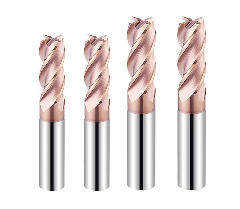 High-Performance 4-Flute Carbide End Mill for Precision Cutting of Alloy and Mold Steel - HRC55 TiAlN Coated