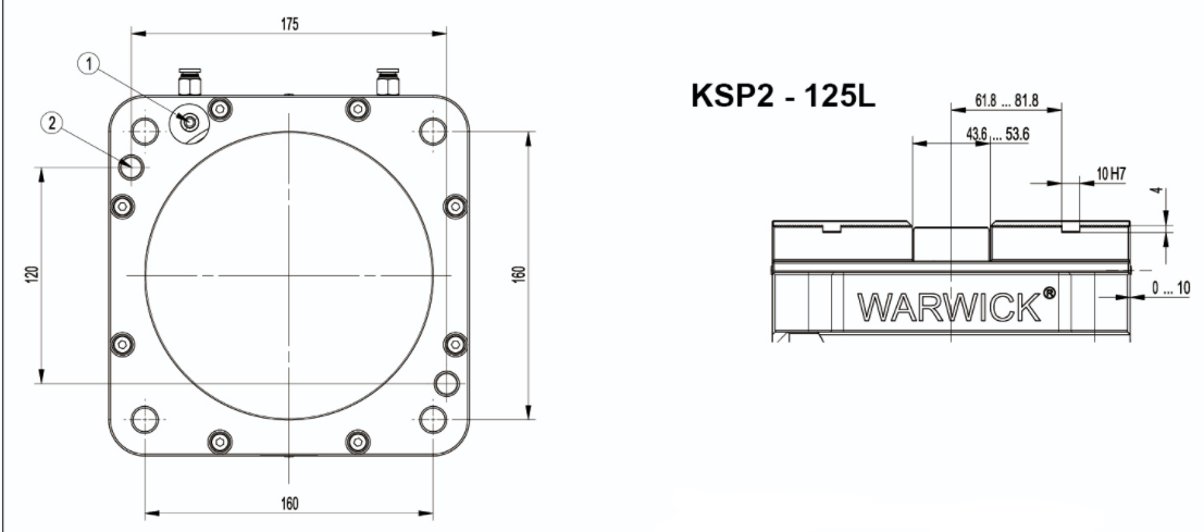 Etau pneumatique KSP125L - 12 kN