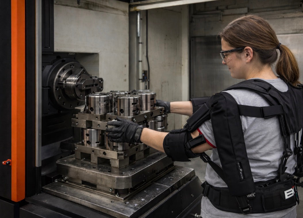 Exosquelette des membres supérieurs permettant de réduire les tensions musculaires et l’inconfort liés au port prolongé de charges avec les bras