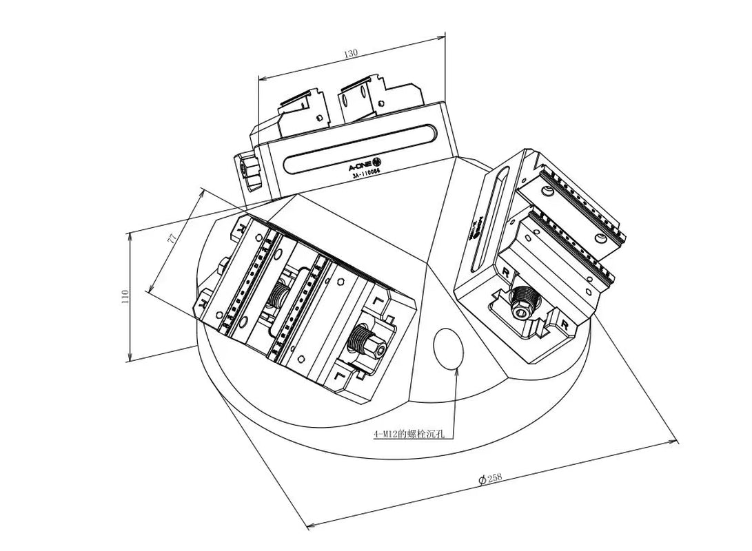 Usinage À Cinq Axes Trois Bases D'Étau 3A-110151