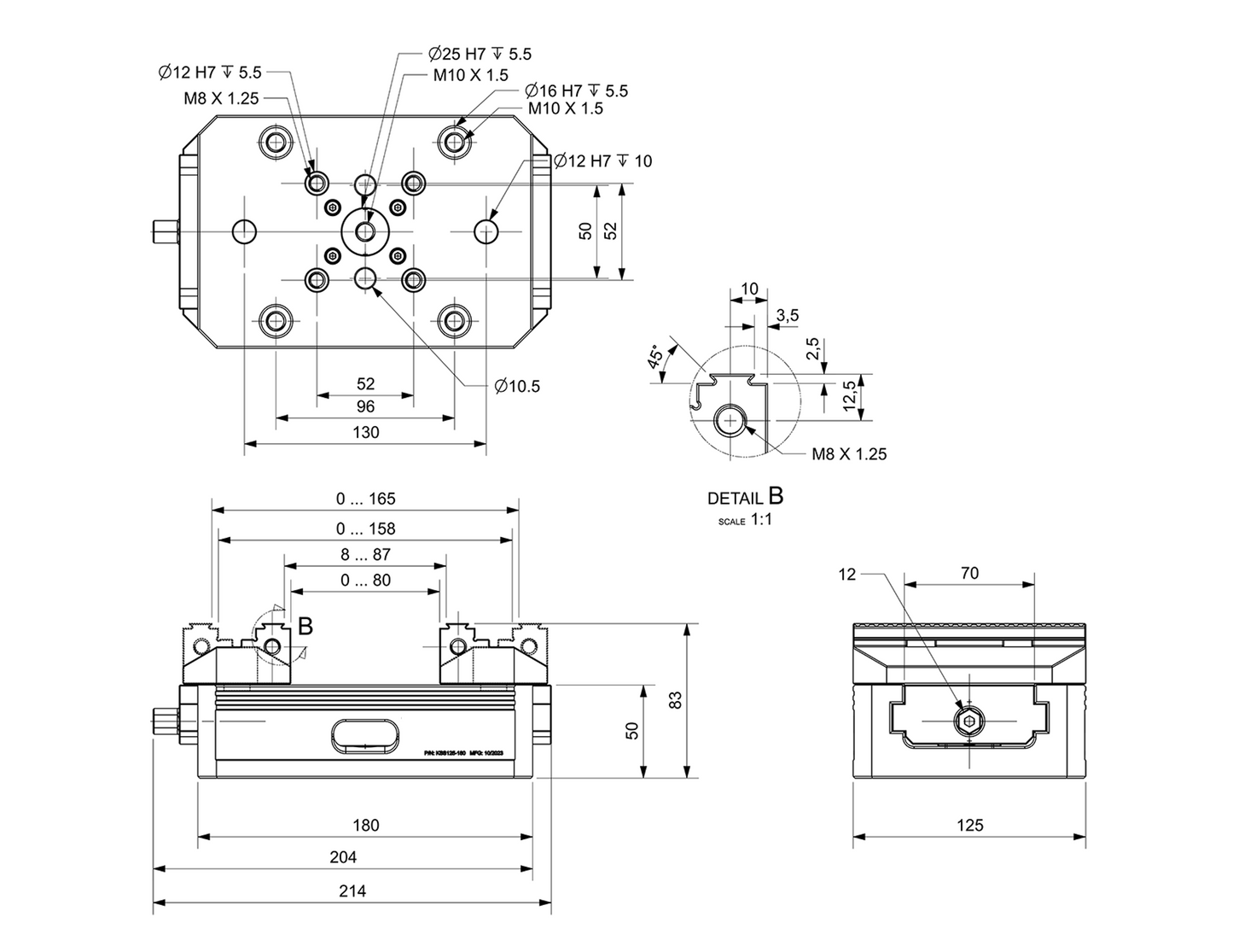 Etau MS+125 ouverture 180 mm - 25 kN