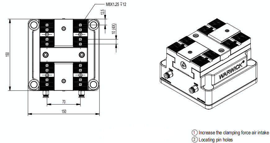 Etau pneumatique KSP100 - 20 kN
