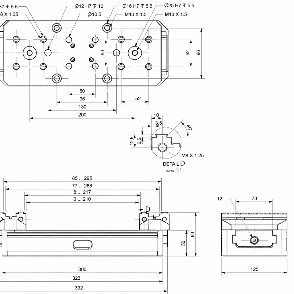 Etau MS+125 ouverture 300 mm - 25 kN