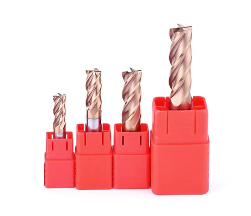 High-Performance 4-Flute Carbide End Mill for Precision Cutting of Alloy and Mold Steel - HRC55 TiAlN Coated