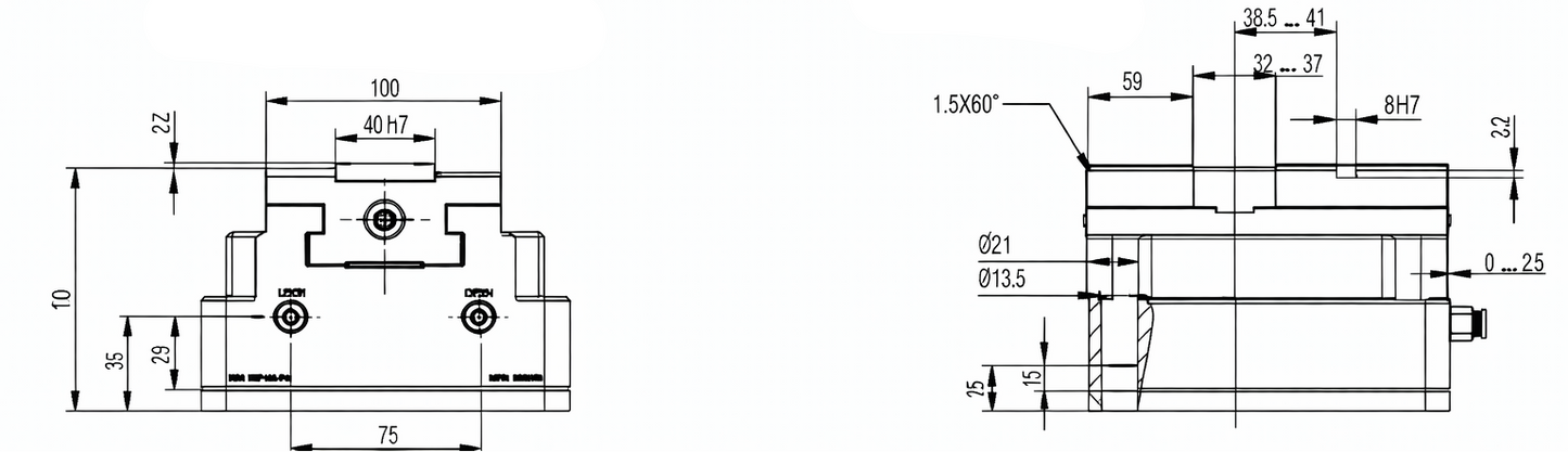 Etau pneumatique MSP100 - 20 kN