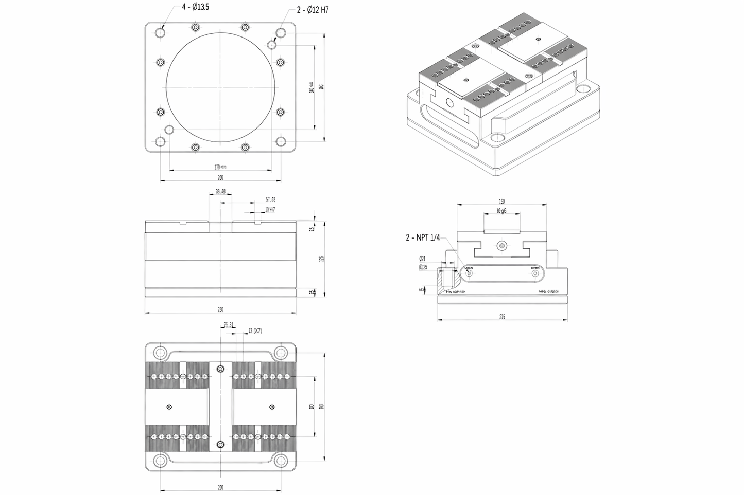 Etau pneumatique MSP150 - 22 kN